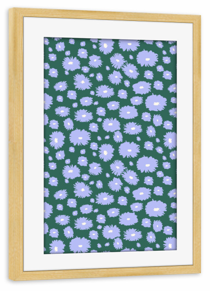 Poster mit Rahmen kiefer "Blumentupfer" artboxONE - Floral - Blumen,Flowers,Flower,Blüte,Lila,Modern,Floral,Girls,Romantisch