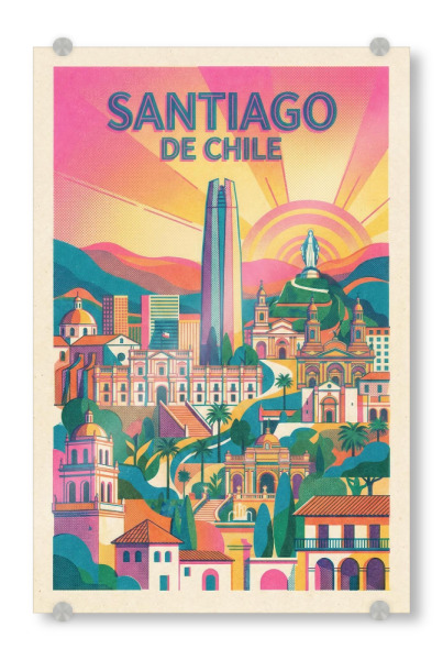 Acrylglasbild "Santiago de Chile Art Deco" artboxONE - Städte / Weitere