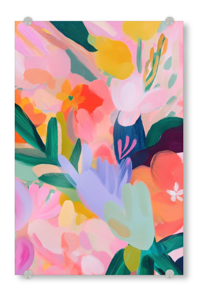 Acrylglasbild "Blumengarten voller Leben" artboxONE - Natur,Floral,Abstrakt