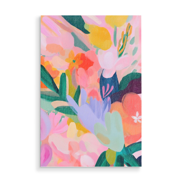 Holzbild "Blumengarten voller Leben" artboxONE - Natur,Floral,Abstrakt