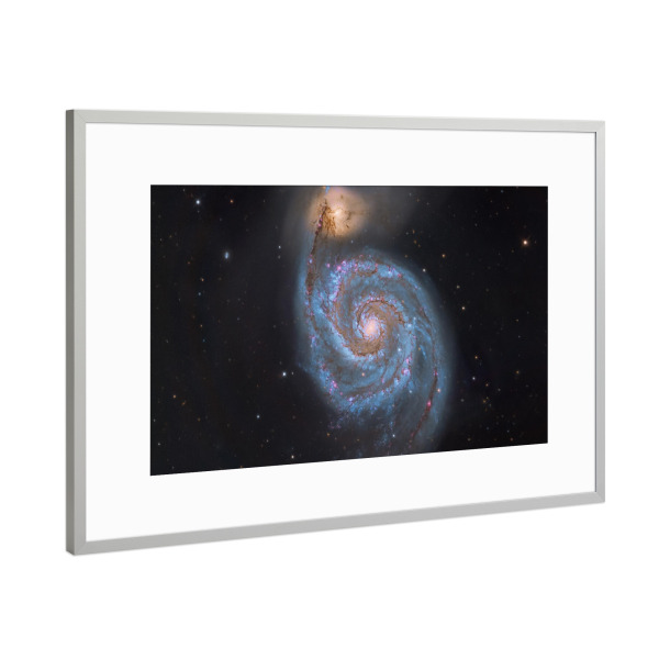 Poster mit Rahmen Silber "Whirlpool-Galaxie" artboxONE - Natur,Galaxy