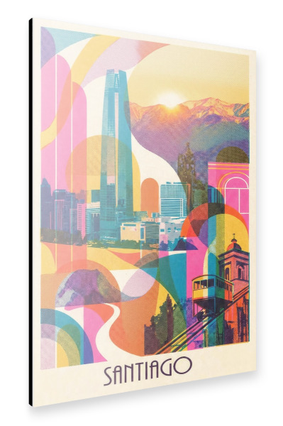 Alu-Dibond "Santiago Vintage Art Deco" 30x20 cm artboxONE