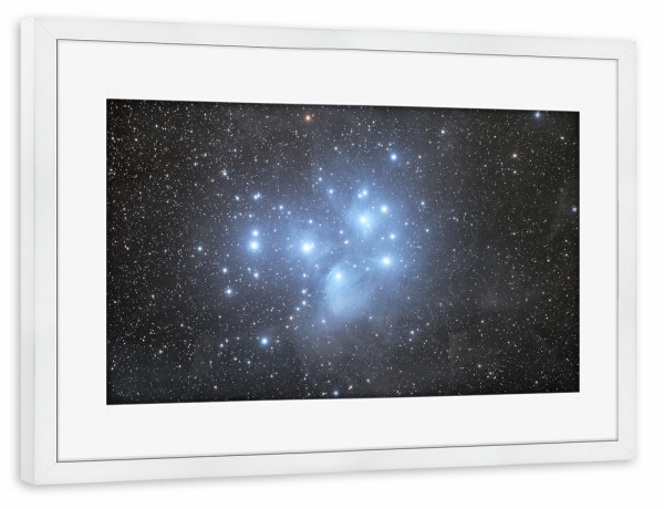 Poster mit Rahmen weiß "Plejaden-Siebengestirn" artboxONE - Natur,Galaxy