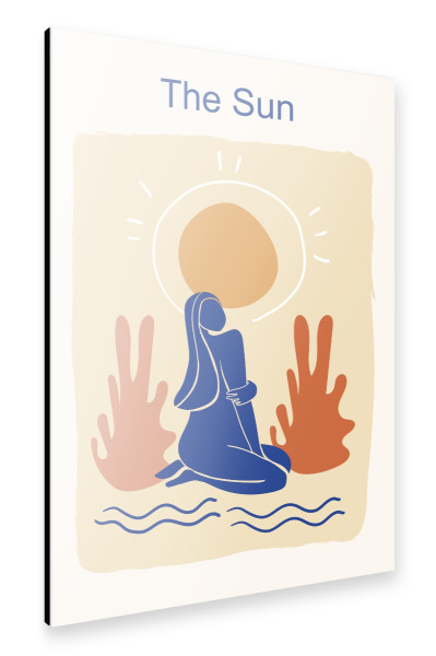 Alu-Dibond "Minimalist Sun and Figure Design" 75x50 cm artboxONE
