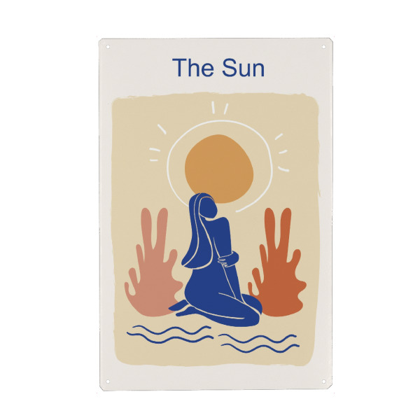 Holzbild "Minimalist Sun and Figure Design" artboxONE - Abstrakt,Fashion