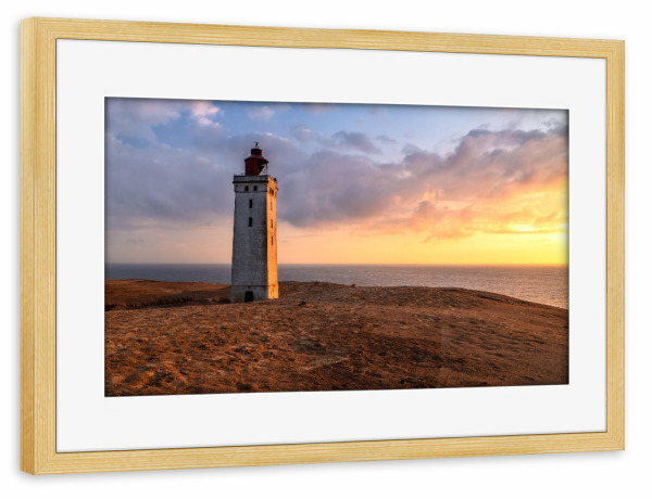 Poster mit Rahmen kiefer "Rubjerg Knude Fyr" artboxONE - Natur,Reise,Architektur,Reise / Länder