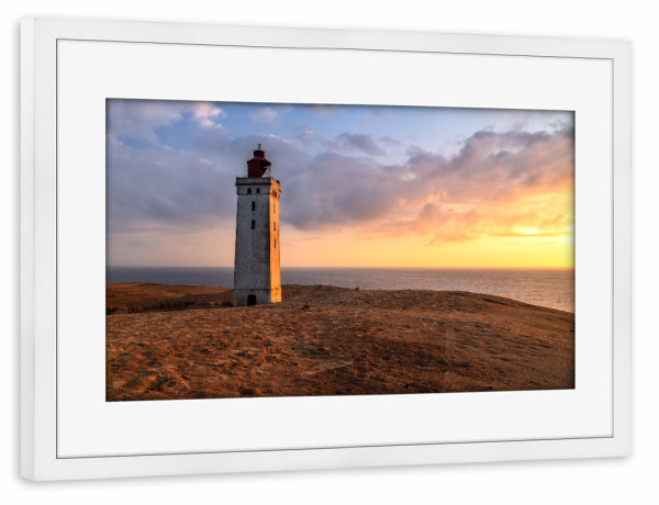 Poster mit Rahmen weiß "Rubjerg Knude Fyr" artboxONE - Natur,Reise,Architektur,Reise / Länder