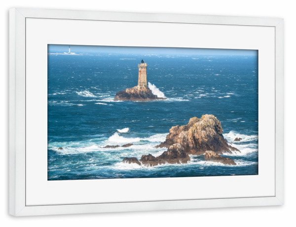 Poster mit Rahmen weiß "Pointe du Raz Bretagne" artboxONE - Natur,Reise,Architektur