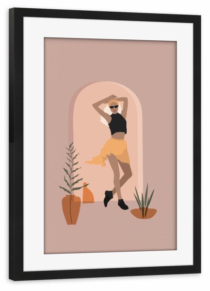 Poster mit Rahmen schwarz "Frau im minimalistischen Stil" artboxONE - Abstrakt,Fashion