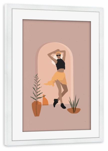 Poster mit Rahmen weiß "Frau im minimalistischen Stil" artboxONE - Abstrakt,Fashion