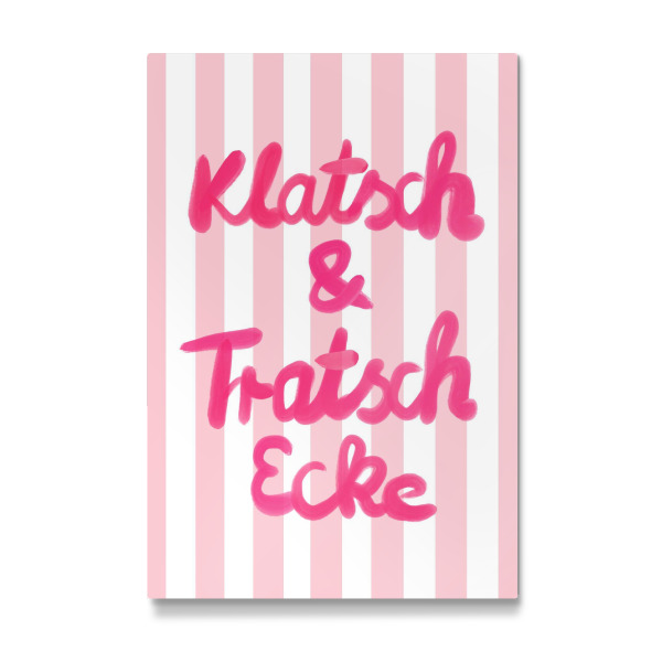 Galerie-Print "Klatsch Tratsch - rosa Streifen" 75x50 cm artboxONE