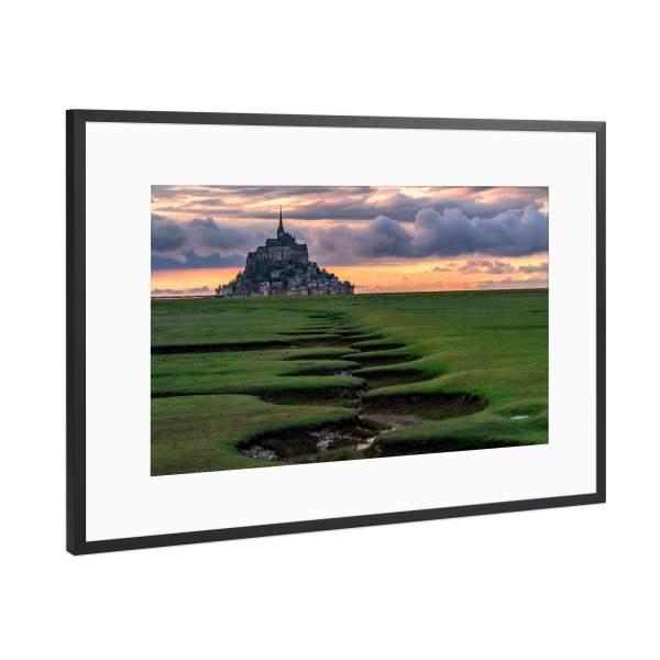 Poster mit Rahmen Schwarz (Metallic) "Klosterberg am Abend" artboxONE - Natur,Reise,Architektur,Reise / Strand und Meer