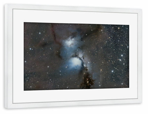 Poster mit Rahmen weiß "Reflexionsnebel" artboxONE - Natur,Galaxy