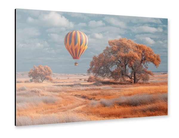 Alu-Dibond "Heißluftballon im Herbst" 75x50 cm artboxONE