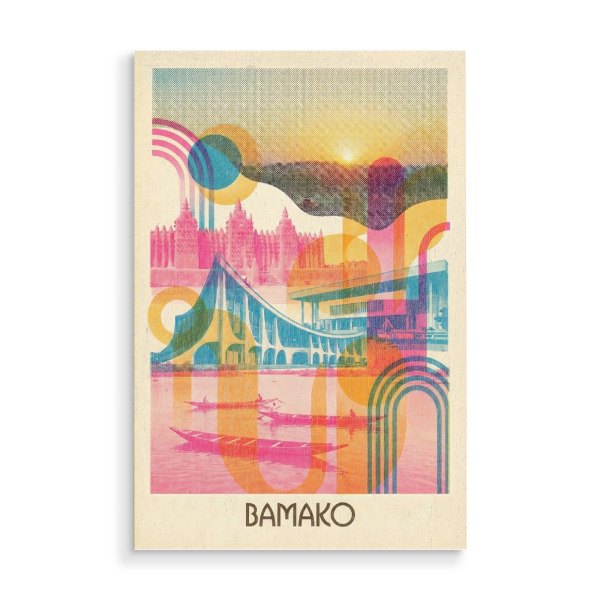 Holzbild "Bamako Vintage Art Deco" artboxONE - Städte / Weitere