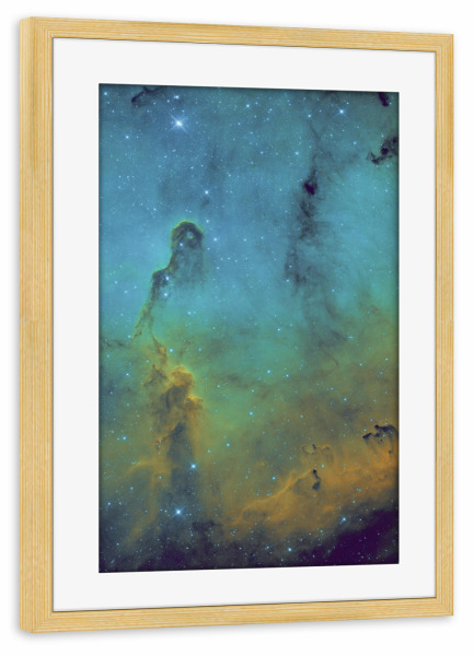 Poster mit Rahmen kiefer "Elefantenrüsselnebel in Ha" artboxONE - Natur,Galaxy - Elefantenrüsselnebel,Ic 1396,Nebel,Weltall,Weltraum,Universum,Sterne