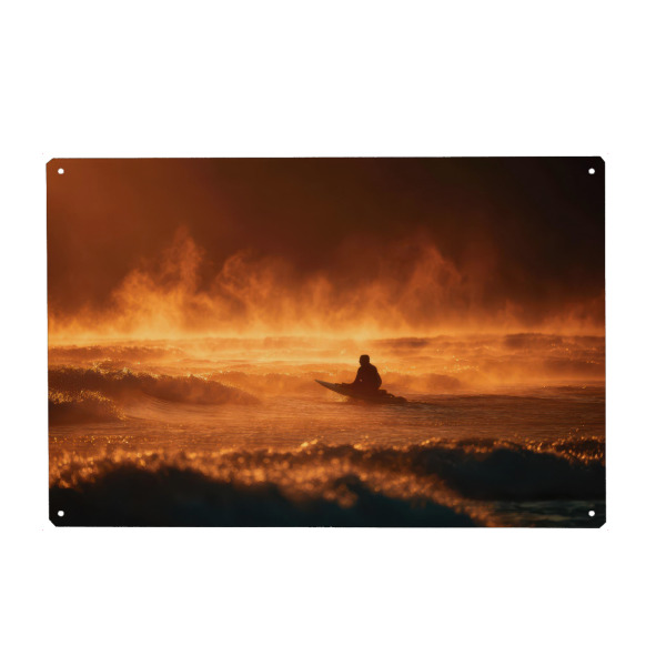 Holzbild "Surfer im Nebel" artboxONE - Sport