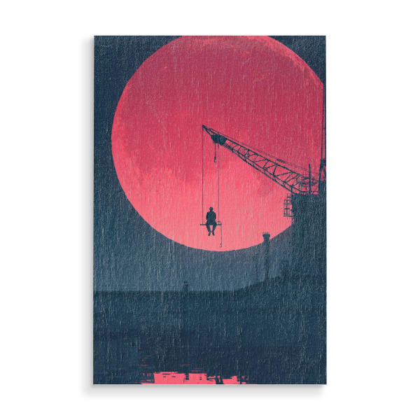 Holzbild "Hanging Silence – Red Moon" artboxONE - Menschen