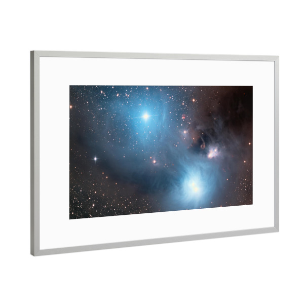 Poster mit Rahmen Silber "Veränderlicher Reflexionsnebel" artboxONE - Natur,Galaxy