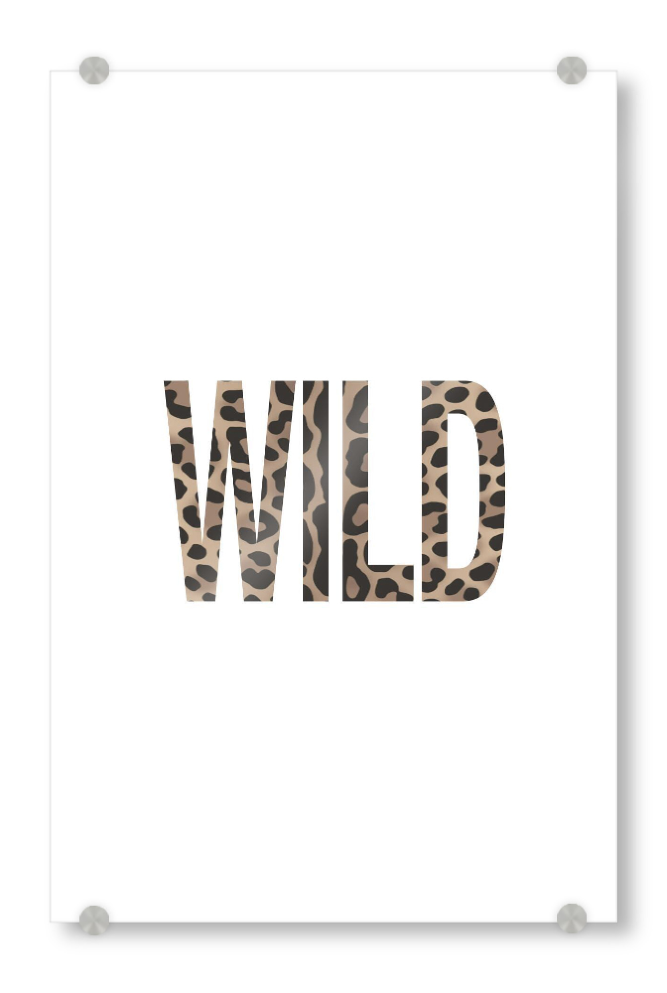 Acrylglasbild "WILD - Typografie" artboxONE - Typografie,Tiere,Lustig - Wild,Bunt,Colorblocking,Bold,Depamin decor,Typografie,Leo,Jugendwort