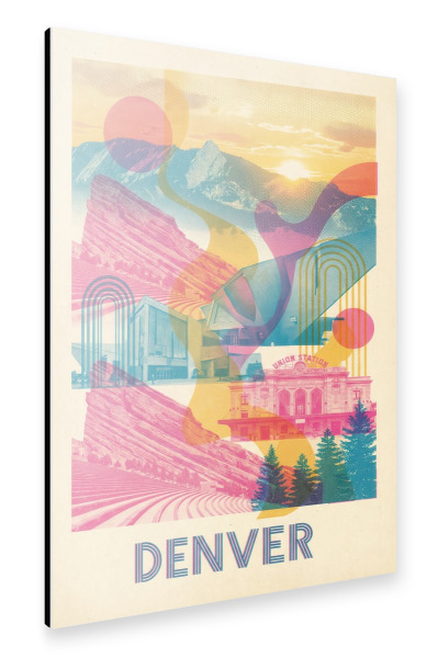 Alu-Dibond "Denver Vintage Art Deco" 30x20 cm artboxONE