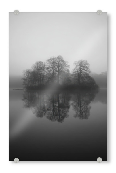Acrylglasbild "Mystische Insel im Nebel" artboxONE - Natur