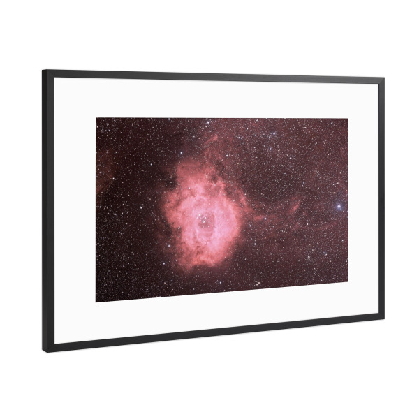 Poster mit Rahmen Schwarz (Metallic) "Rosetten-Nebel" artboxONE - Natur,Galaxy