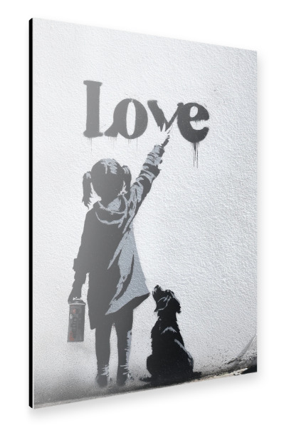 Alu-Dibond "Graffiti Mädchen Love" 30x20 cm artboxONE