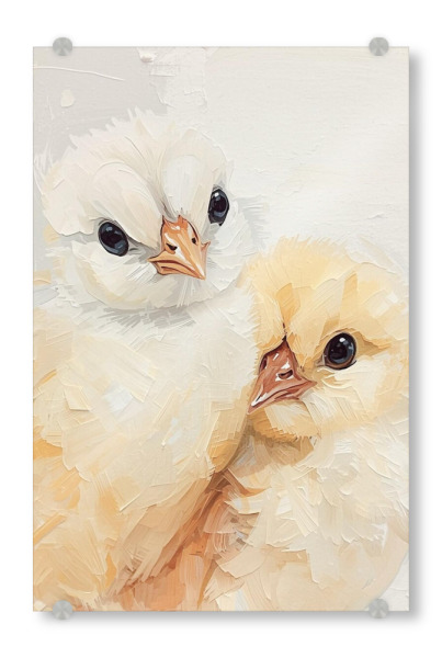 Acrylglasbild "Kuschelnde Küken" artboxONE - Tiere,Liebe