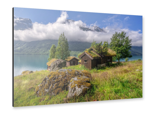 Alu-Dibond "Almidylle in Norwegen" 75x50 cm artboxONE