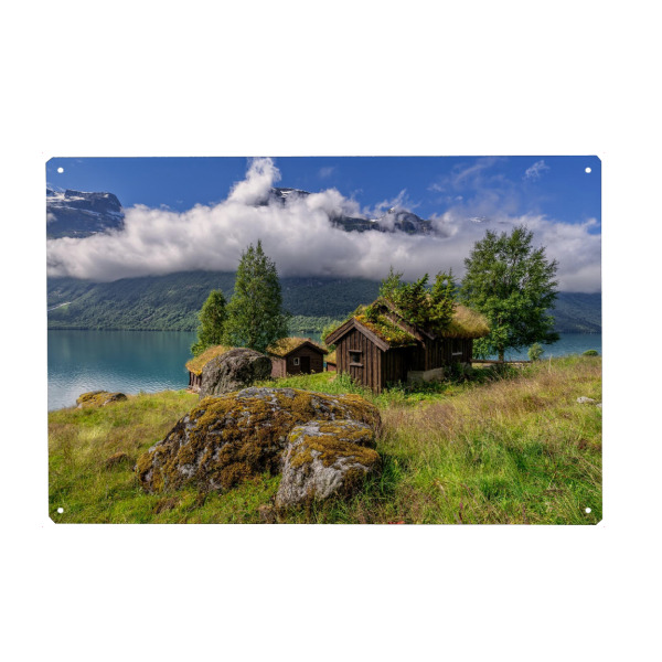 Metall Poster "Almidylle in Norwegen" artboxONE - Natur,Reise,Architektur,Reise / Länder