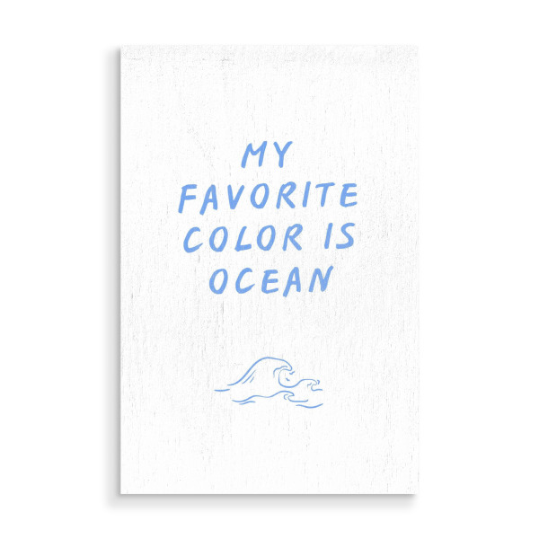 Holzbild "Lieblingsfarbe ist Ozean" artboxONE - Typografie,Natur,Reise / Strand und Meer,Lustig