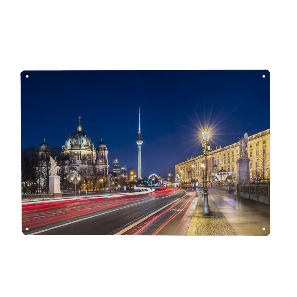 Metall Poster "Berliner Dom und Fernsehturm" artboxONE - Städte / Berlin,Reise,Architektur