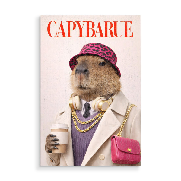 Holzbild "Capybarue" artboxONE - Tiere,Fashion,Lustig