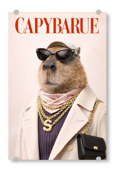 Acrylglasbild "Stylish Capybarue" artboxONE - Tiere,Fashion,Lustig