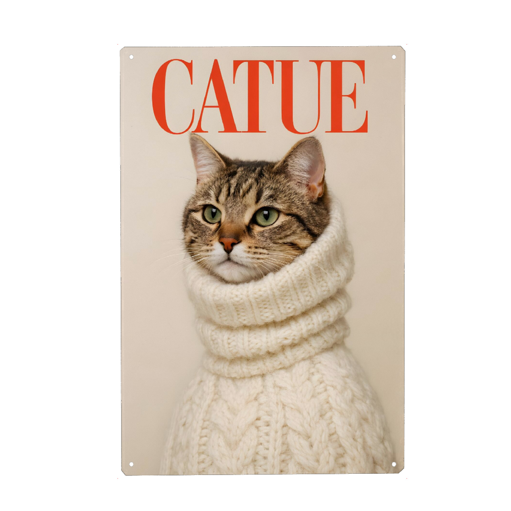 Metall Poster "Catue" artboxONE - Tiere,Fashion,Lustig