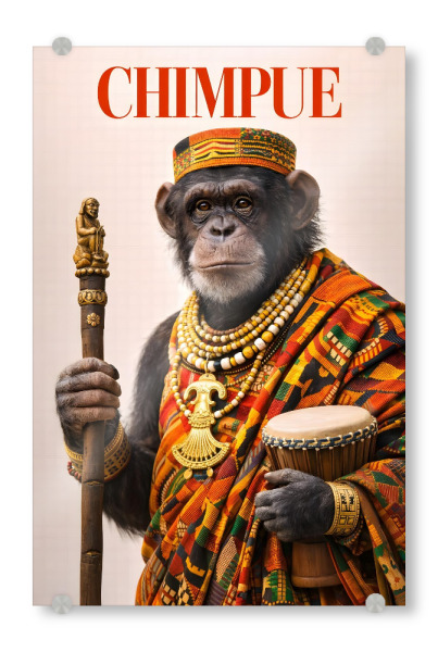 Acrylglasbild "Chimpue" artboxONE - Tiere,Fashion,Lustig