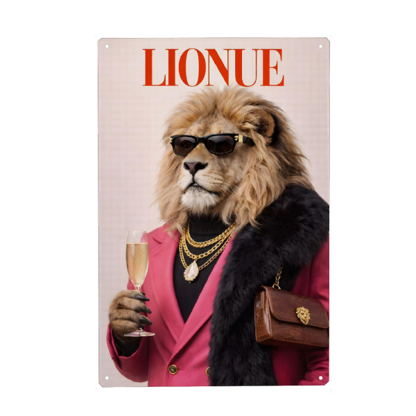 Metall Poster "Lionue" artboxONE - Tiere,Fashion,Lustig