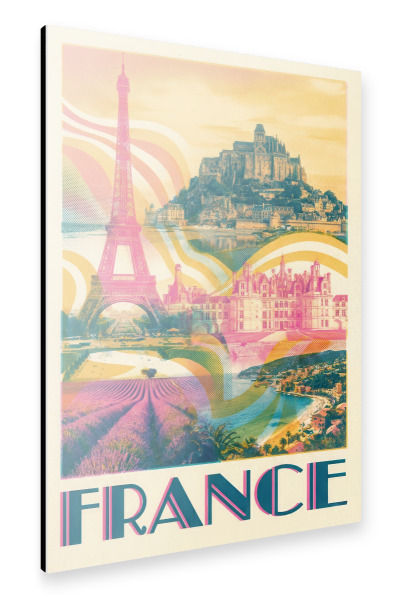 Alu-Dibond "Frankreich Vintage Art Deco" 30x20 cm artboxONE