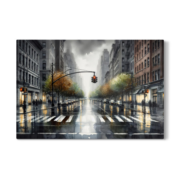 Galerie-Print "Rainy City Street at Dusk" 75x50 cm artboxONE
