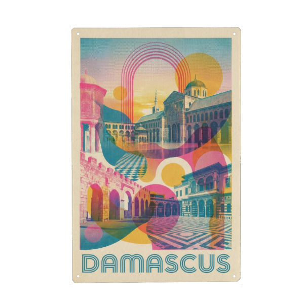 Metall Poster "Damaskus Vintage Art Deco" artboxONE - Architektur,Städte / Weitere