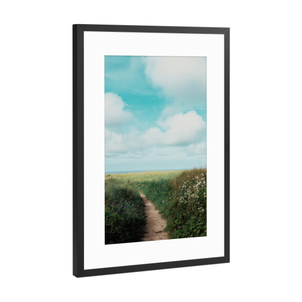 Poster mit Rahmen Schwarz (Metallic) "Traumpfad am Meer" artboxONE - Natur