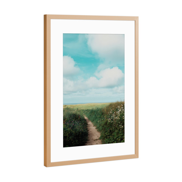 Poster mit Rahmen Kupfer "Traumpfad am Meer" artboxONE - Natur
