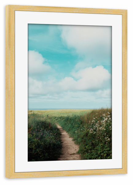 Poster mit Rahmen kiefer "Traumpfad am Meer" artboxONE - Natur