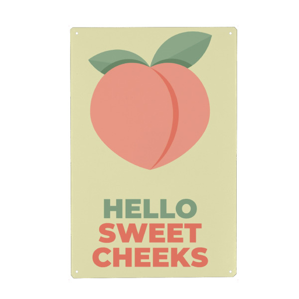 Holzbild "Hello Sweet" artboxONE - Typografie,Essen & Trinken / Obst & Gemüse,Lustig
