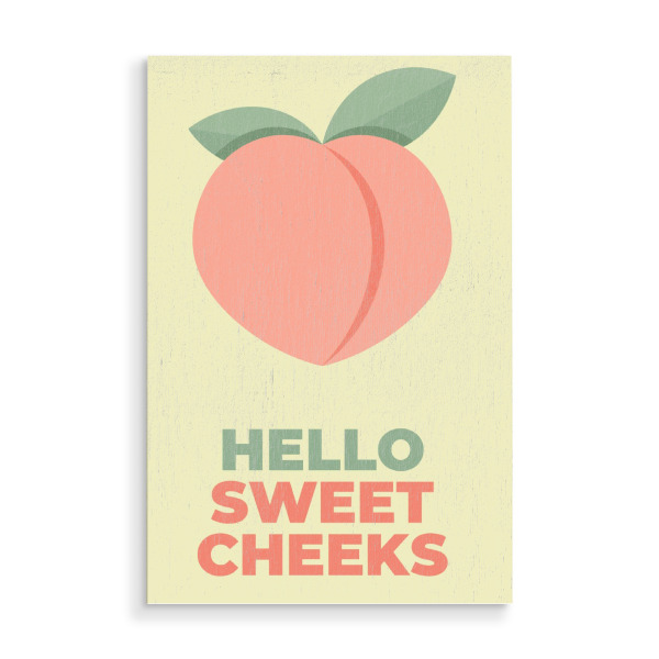 Holzbild "Hello Sweet" artboxONE - Typografie,Essen & Trinken / Obst & Gemüse,Lustig