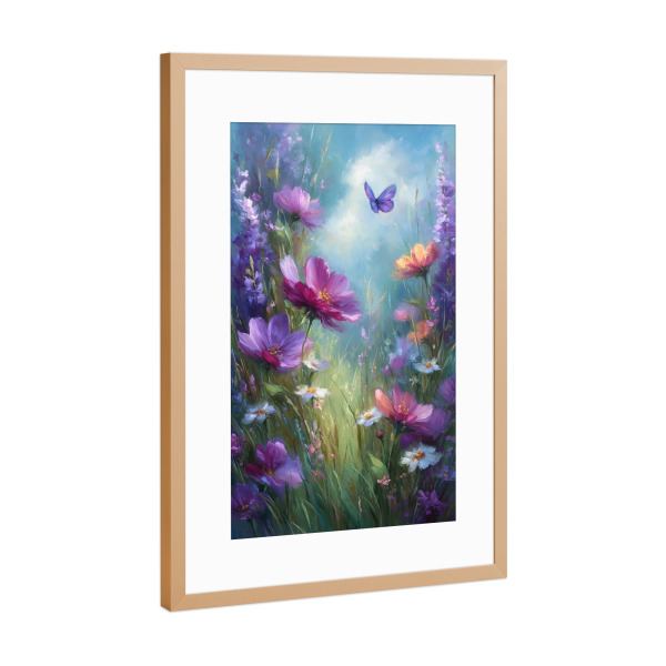 Poster mit Rahmen Kupfer "Blumen Lavendel Garten C (matart)" artboxONE - Natur,Abstrakt - Blumen,Lavendel,Wiese,Garten,Natur,Modern