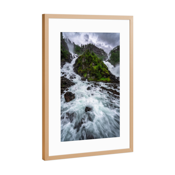 Poster mit Rahmen Kupfer "Latefossen Norwegen" artboxONE - Natur,Reise,Reise / Länder