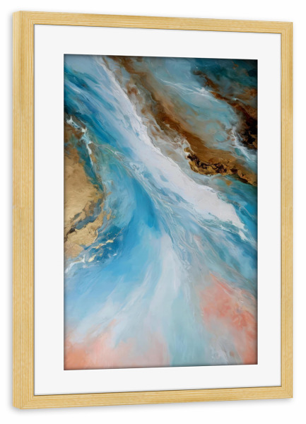 Poster mit Rahmen kiefer "Azure Currents" artboxONE - Abstrakt