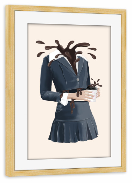 Poster mit Rahmen kiefer "Kaffeeüberladung" artboxONE - Essen & Trinken,Fashion - Kaffee,Kaffeeliebhaber,Aber erster kaffee,Kaffeezeit